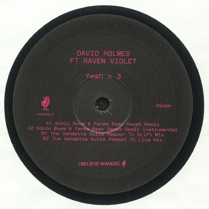 HOLMES, David feat RAVEN VIOLET - Yeah X 3 vinyl sleeve
