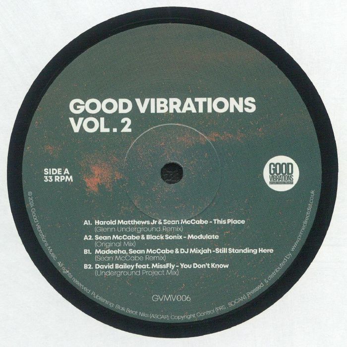 MATTHEWS, Harold Jr/SEAN McCABE/BLACK SONIX/MADEEHA/DJ MIXJAH/DAVID BAILEY/MISSFLY - Good Vibrations Vol 2 vinyl sleeve
