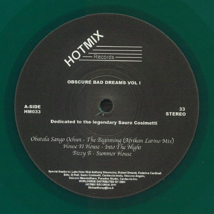 OBATALA SANGO OCHUN/HOUSE II HOUSE/BIZZY B/ROHAN DELANO/MONTANA ORCHESTRA/UNCLE 22 - Obscure Bad Dreams Vol 1: Dedicated To The Legendary Sauro Cosimetti vinyl sleeve