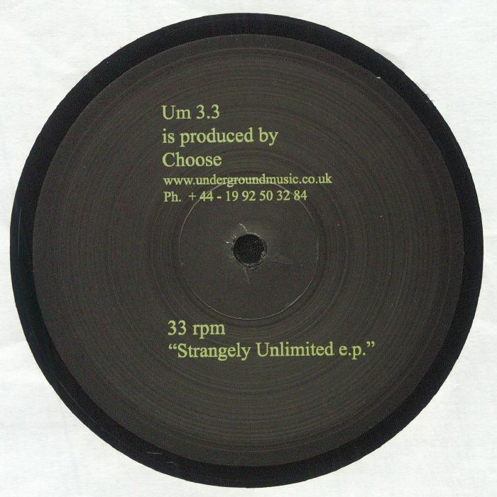 CHOOSE - Strangely Unlimited EP vinyl sleeve