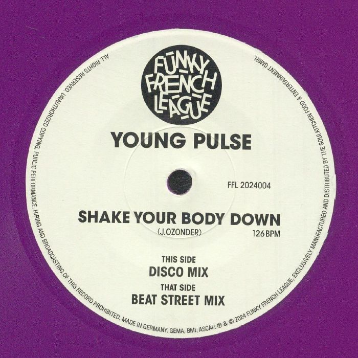 YOUNG PULSE - Shake Your Body Down (reissue) vinyl sleeve