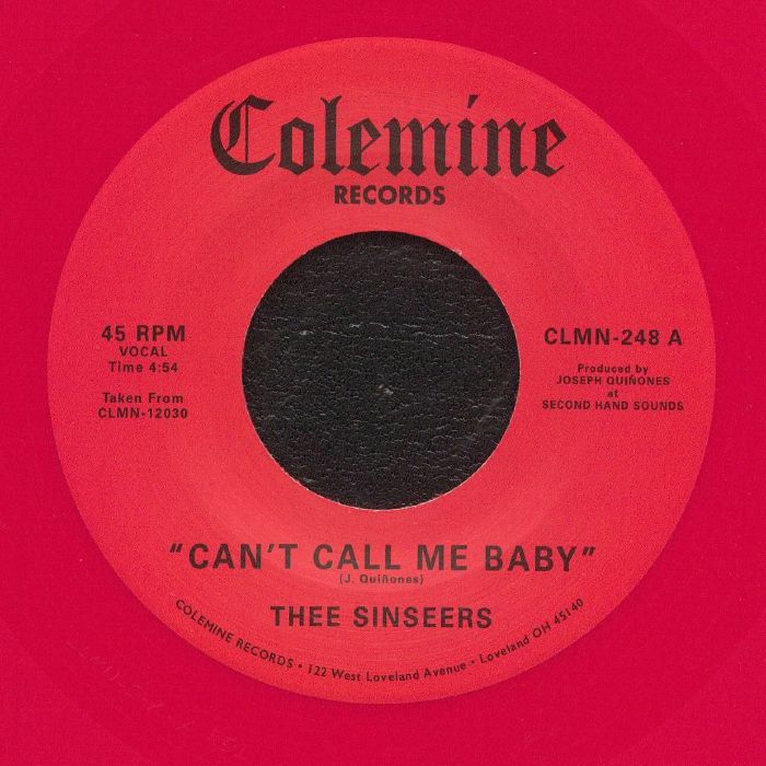 THEE SINSEERS - Can't Call Me Baby vinyl sleeve