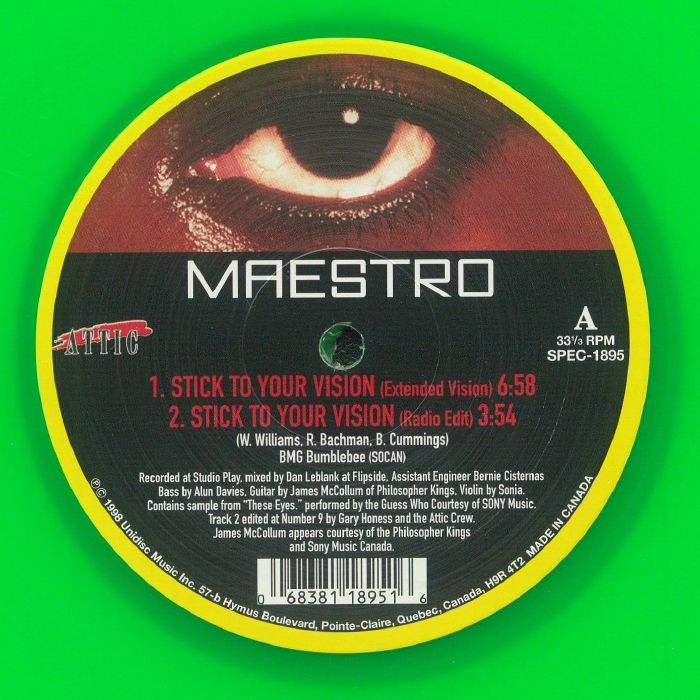MAESTRO - Stick To Your Vision vinyl sleeve