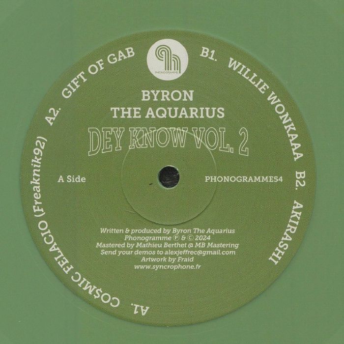 BYRON THE AQUARIUS - Dey Know Vol 2 vinyl sleeve
