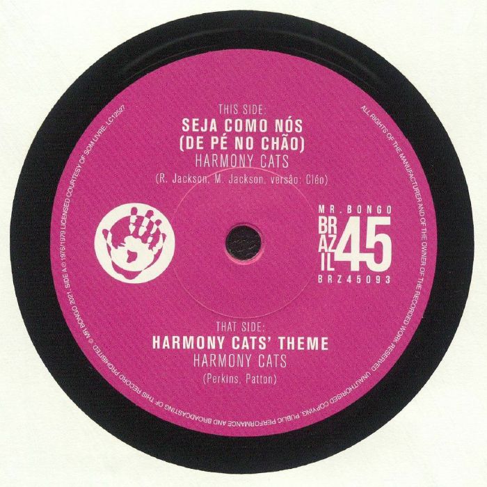 Harmony Cats - Harmony Cats’ Theme / Seja Como Nós (De Pé No Chão) vinyl sleeve