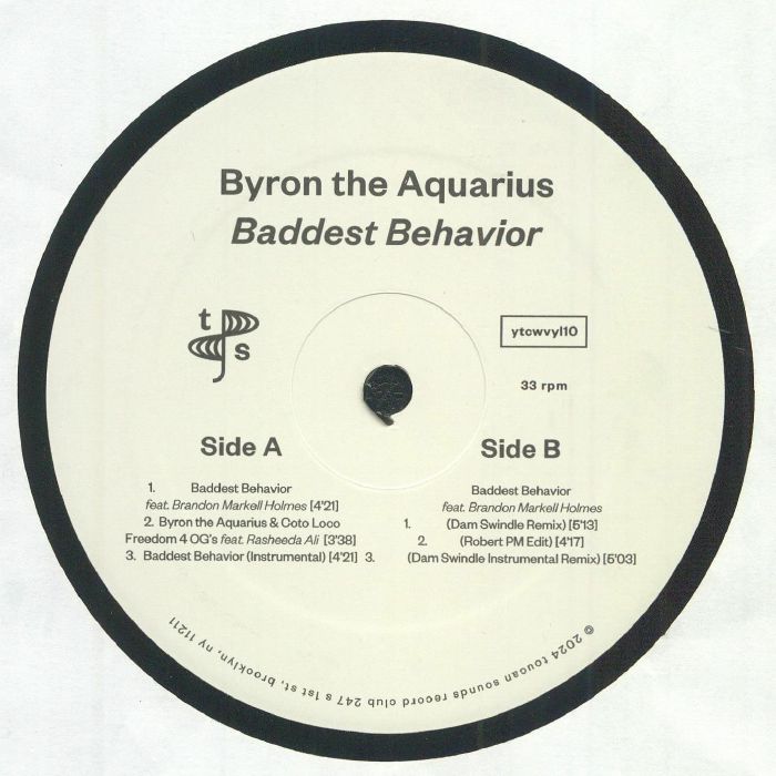 BYRON THE AQUARIUS - Baddest Behavior vinyl sleeve