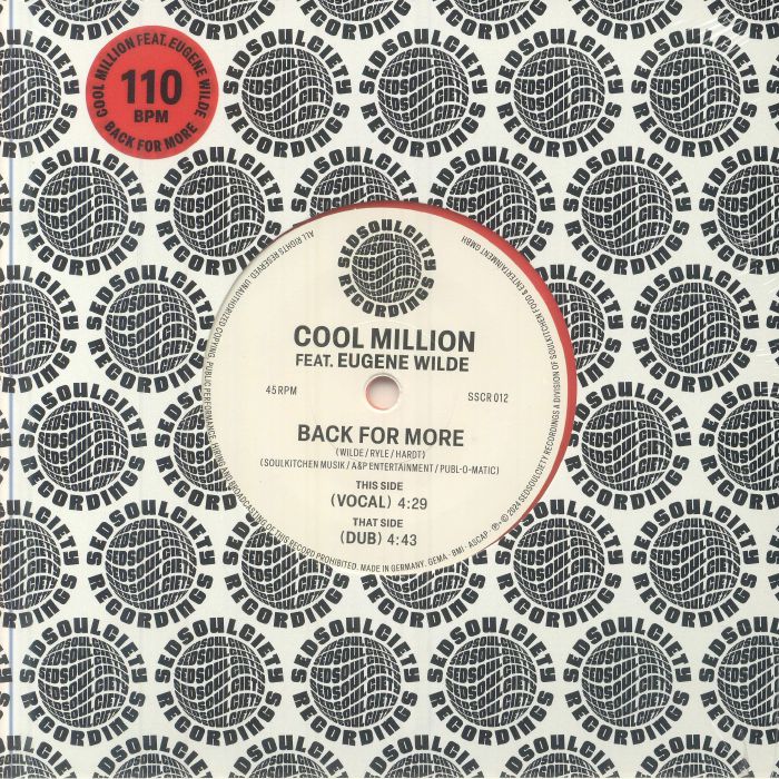 COOL MILLION - Back For More vinyl sleeve