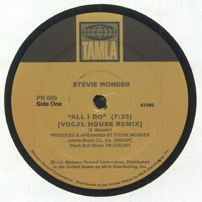 WONDER, Stevie - All I Do (remixes) vinyl sleeve