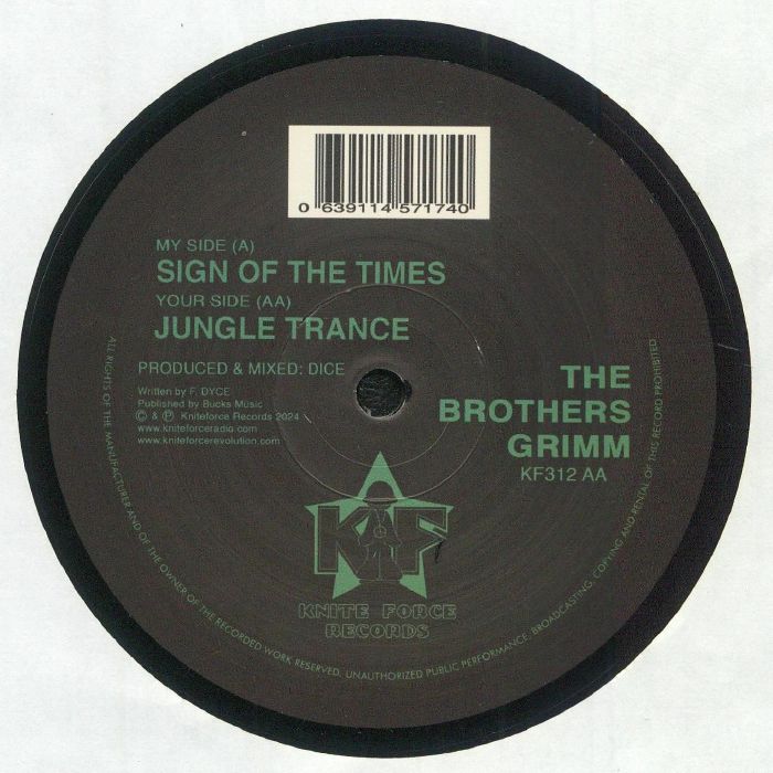 BROTHERS GRIMM, The - Sign Of The Times vinyl sleeve