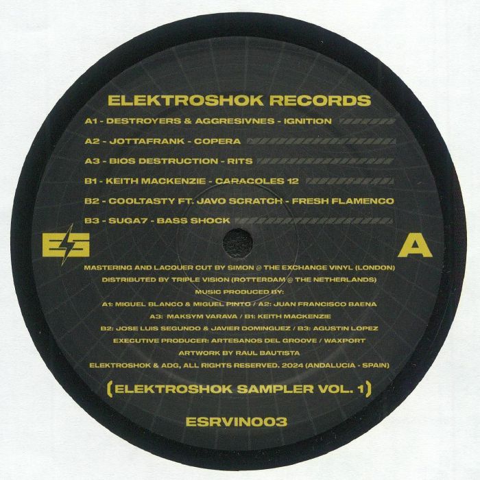 DESTROYERS/AGGRESIVNES/JOTTAFRANK/BIOS DESTRUCTION/KEITH MACKENZIE/COOLTASTY/SUGA7 - Elektroshok Sampler Vol 1 vinyl sleeve