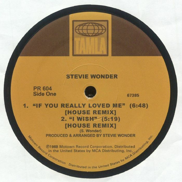WONDER, Stevie - If You Really Loved Me (House remix) vinyl sleeve
