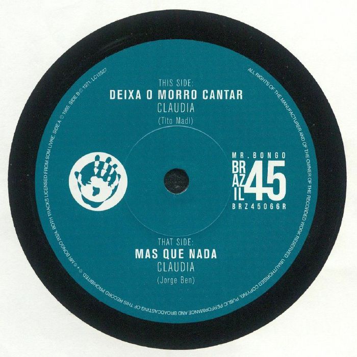 Claudia - Deixa O Morro Cantar / Mas Que Nada vinyl sleeve
