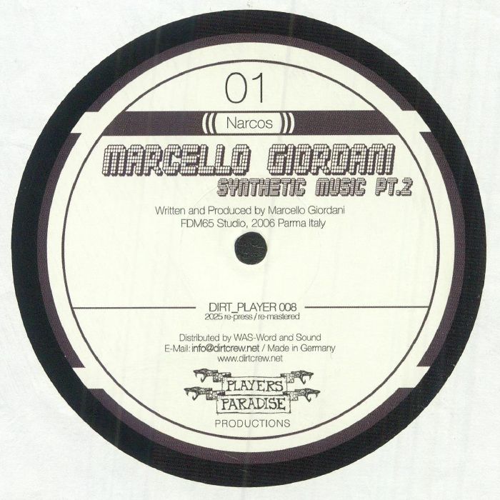 GIORDANI, Marcello - Synthetic Music Part 2 (remastered) vinyl sleeve