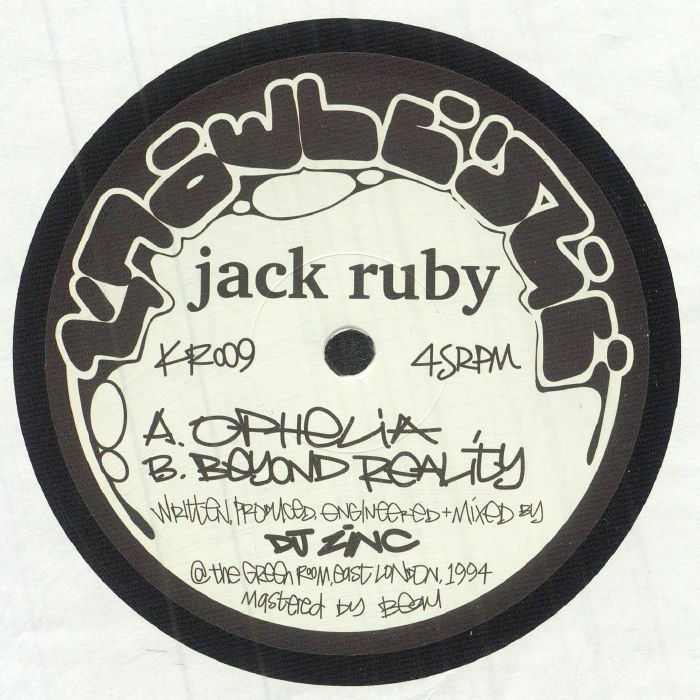 RUBY, Jack aka DJ ZINC - Ophelia (remastered) vinyl sleeve
