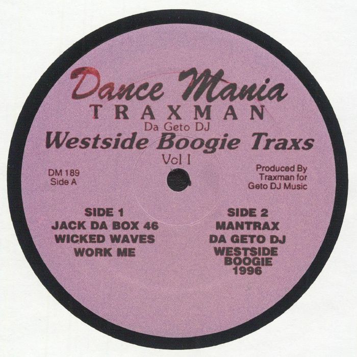TRAXMAN - Westside Boogie Traxs Vol 1 (reissue) vinyl sleeve
