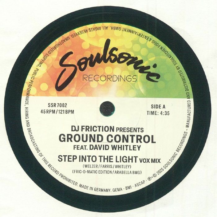 DJ FRICTION presents GROUND CONTROL - Step Into The Light vinyl sleeve