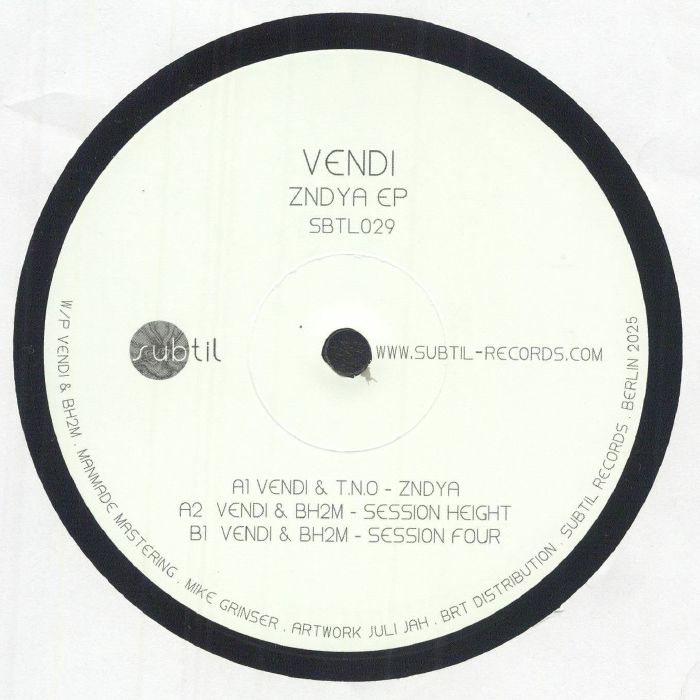 VENDI/TNO/BH2M - Zndya EP vinyl sleeve