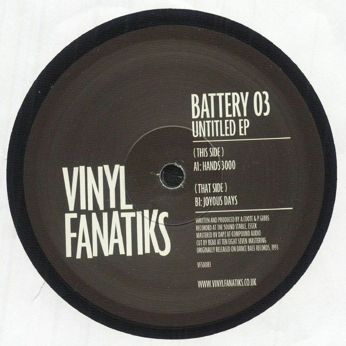 BATTERY 03 - Untitled EP vinyl sleeve