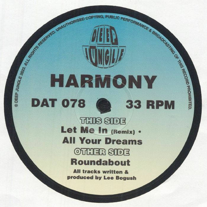 HARMONY - Roundabout vinyl sleeve