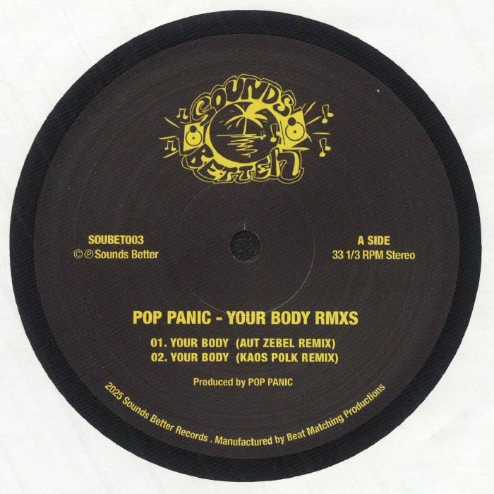 POP PANIC/NO - Your Body (remixes) vinyl sleeve