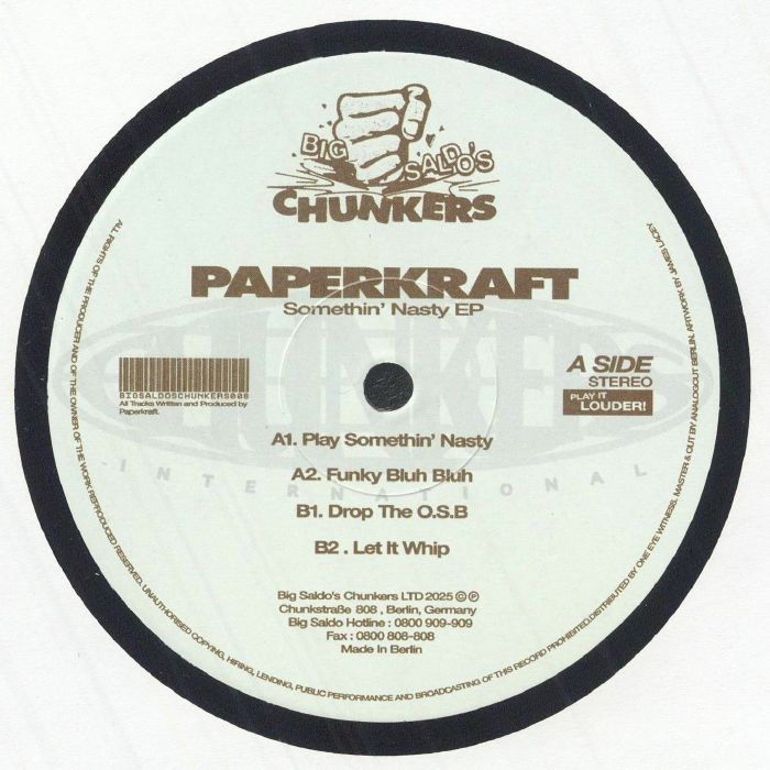 PAPERKRAFT - Somethin' Nasty EP vinyl sleeve