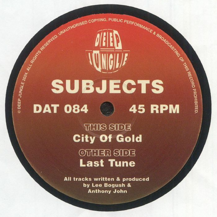 SUBJECTS - Last Tune vinyl sleeve