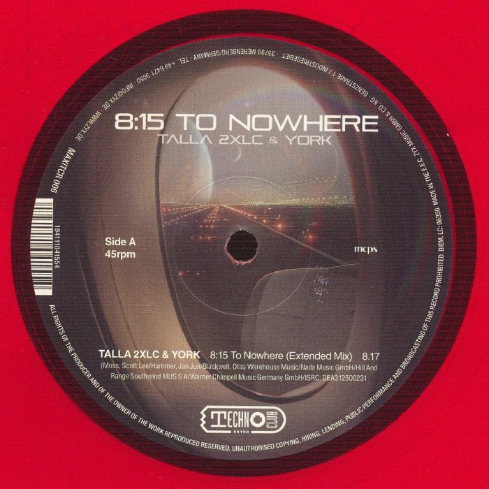 TALLA 2XLC/YORK - 8:15 To Nowhere vinyl sleeve