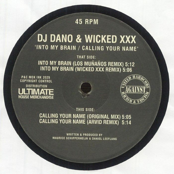DJ DANO/WICKED XXX - Into My Brain vinyl sleeve