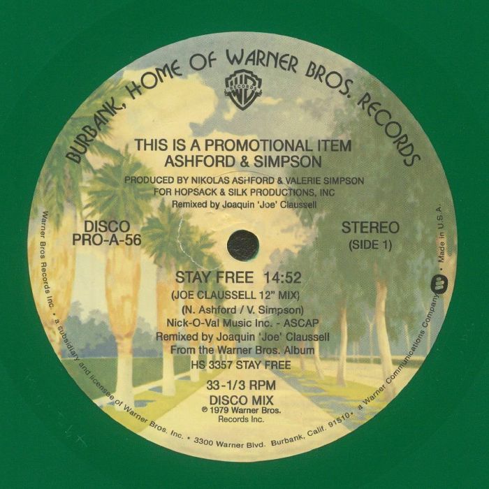 ASHFORD & SIMPSON - Stay Free (Joe Claussell remix) vinyl sleeve