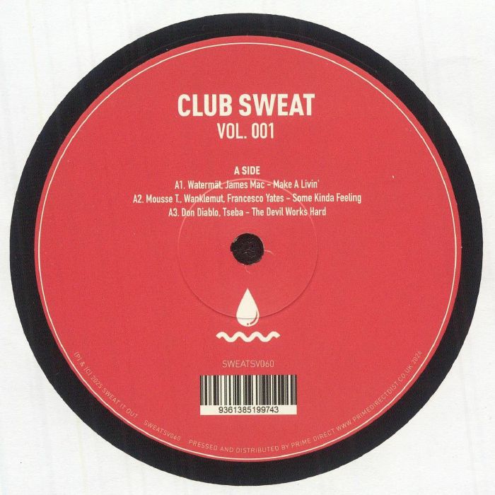 WATERMAT/JAMES MAC/MOUSSE T/WANKLEMUT/FRANCESCO YATES/DON DIABLO/TSEBA/METROPLANE/ALEX METRIC/AEROPLANE/SIAN/SACHA ROBOTTI/JOPLYN/CROOKED COLOURS - Club Sweat Vol 1 vinyl sleeve