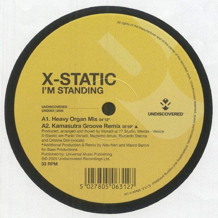X STATIC - I'm Standing vinyl sleeve