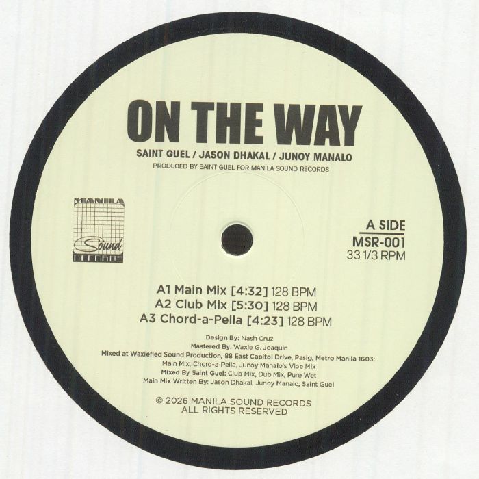 SAINT GUEL/JASON DHAKAL/JUNOY MANALO - On The Way EP vinyl sleeve
