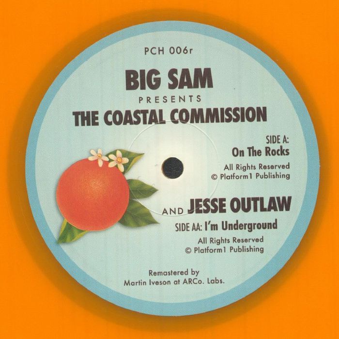 COASTAL COMMISSION, The/JESSE OUTLAW - On The Rocks vinyl sleeve
