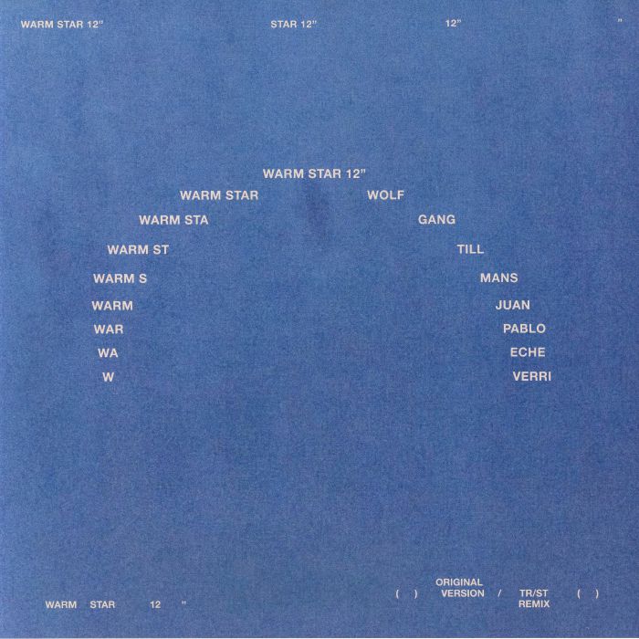 TILLMANS, Wolfgang/JUAN PABLO ECHEVERRI - Warm Star vinyl sleeve