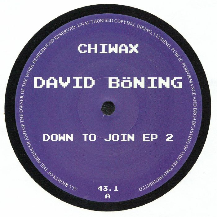 BONING, David - Down To Join EP 2 vinyl sleeve