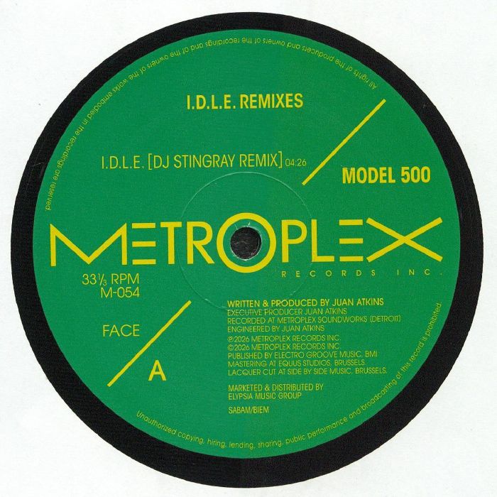 MODEL 500 - IDLE (remixes) vinyl sleeve