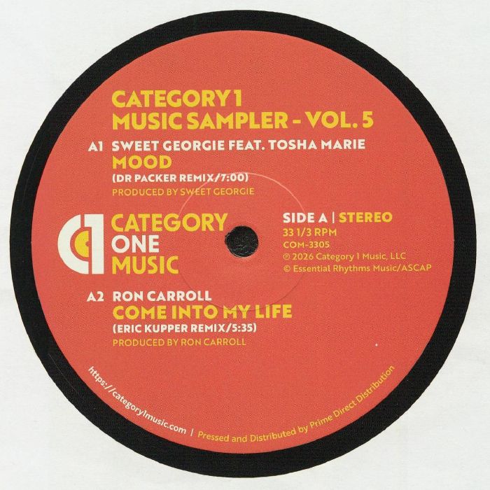 SWEET GEORGIE/RON CARROLL/GROOVE DISCIPLE/THA RC GROOVE PROJECT - Category 1 Music Sampler Vol 5 vinyl sleeve