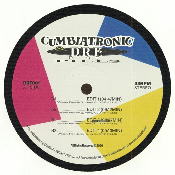 DRF PILLS/CUMBIATRONIC - Cumbia On Pills EP vinyl sleeve