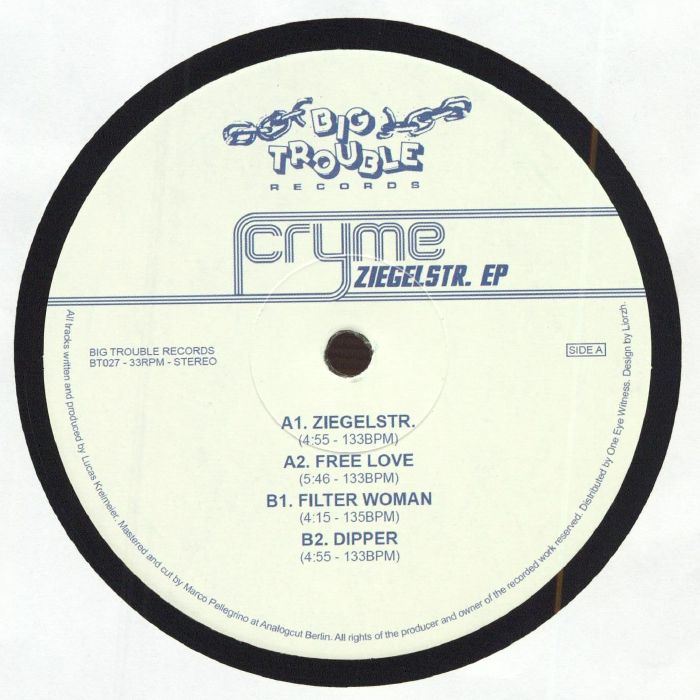 CRYME - Ziegelstr EP vinyl sleeve