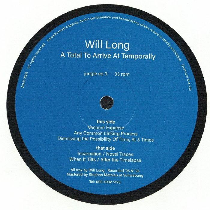 LONG, Will - A Total To Arrive At Temporally vinyl sleeve