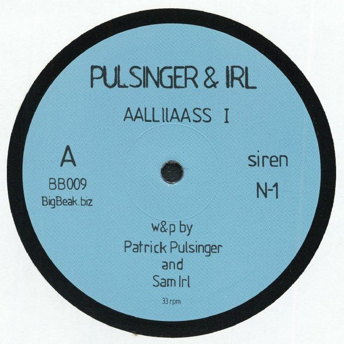 PULSINGER/IRL - Aalliiass I vinyl sleeve