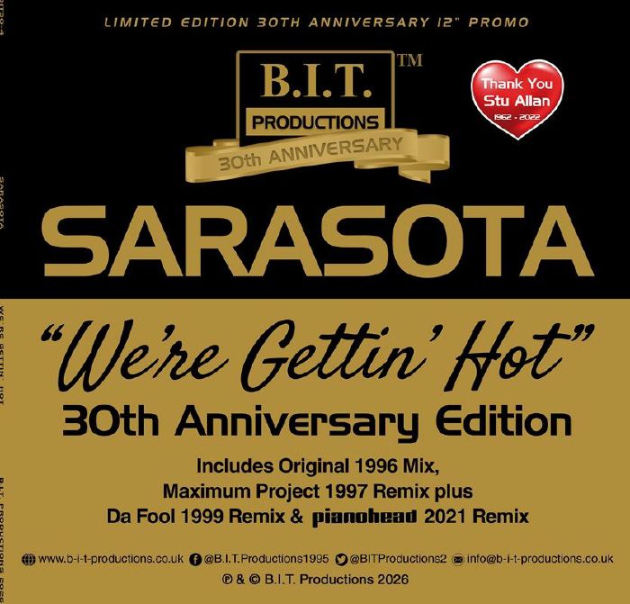 SARASOTA - We're Gettin' Hot (30th Anniversary Edition) vinyl sleeve