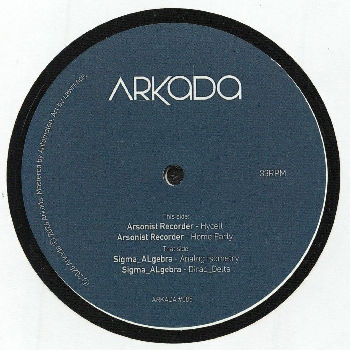 ARSONIST RECORDER/SIGMA ALGEBRA - Arkada 005 vinyl sleeve