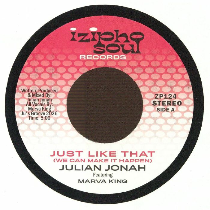 JONAH, Julian feat MARVA KING - Just Like That (We Can Make It Happen) vinyl sleeve