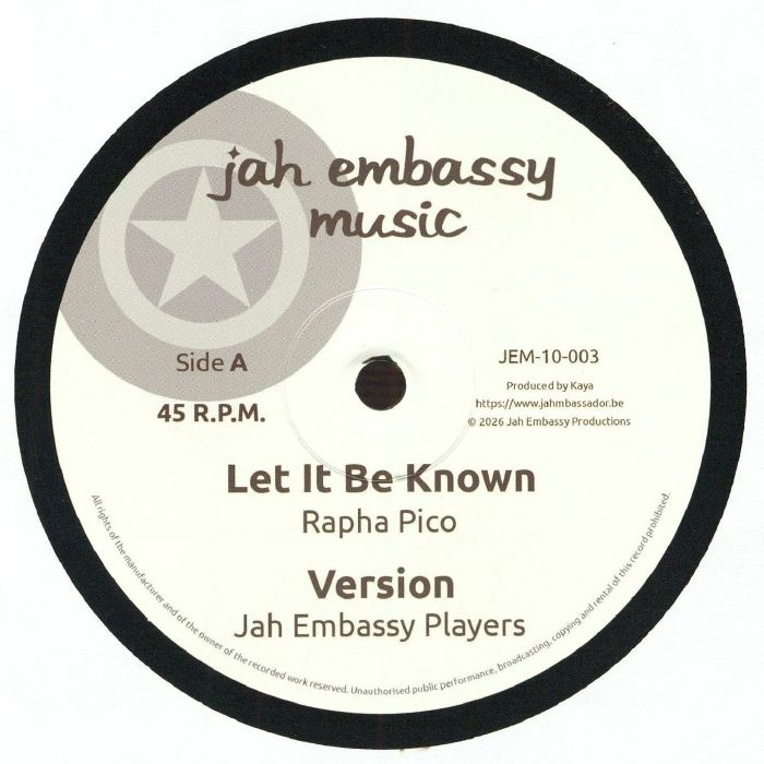 PICO, Rapha/JAH EMBASSY PLAYERS - Let It Be Known vinyl sleeve