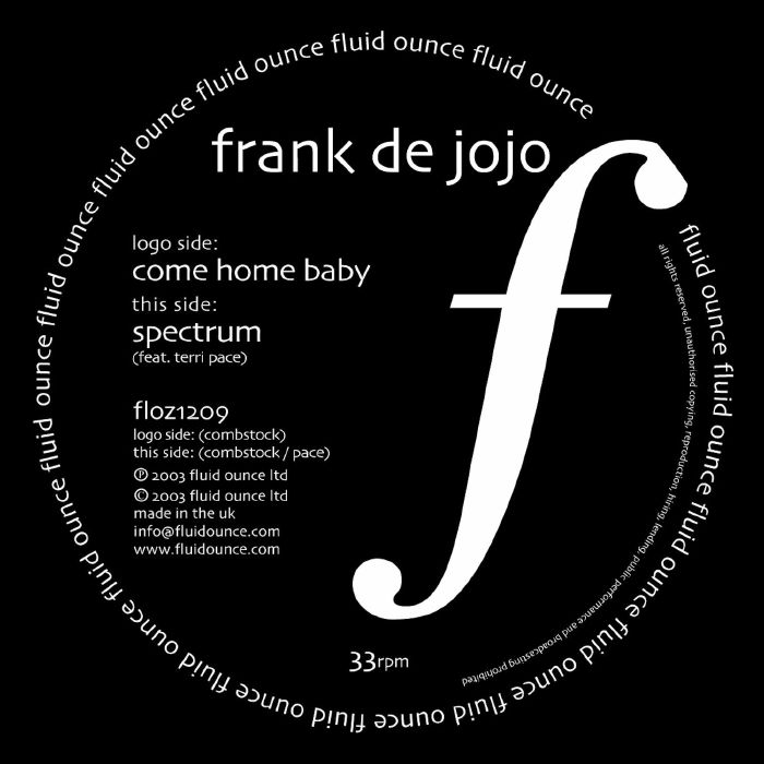 DE JOJO, Frank - Come Home Baby vinyl sleeve