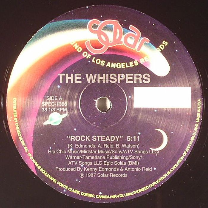 WHISPERS, The - Rock Steady vinyl sleeve
