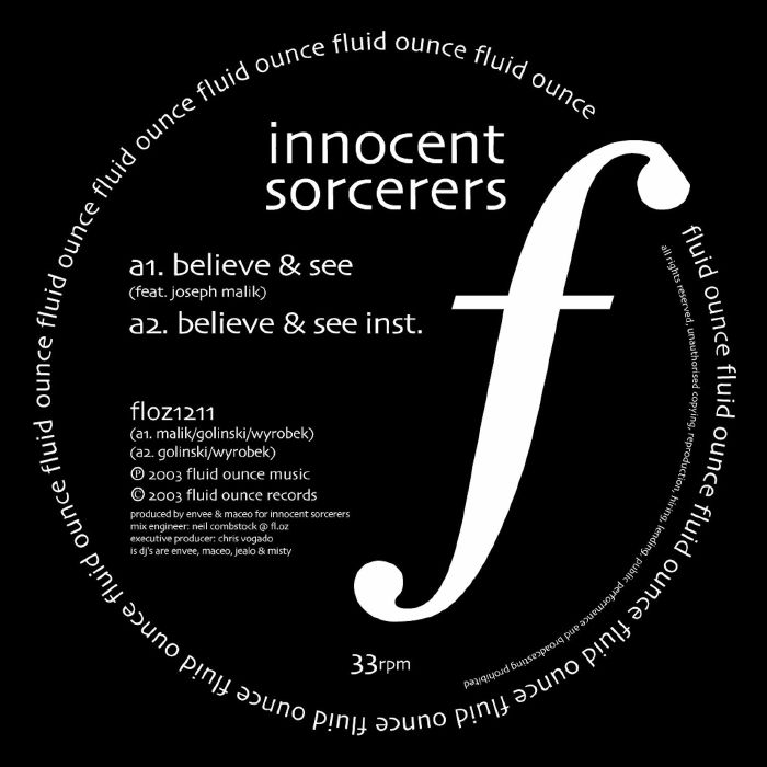 INNOCENT SORCERERS - Believe & See vinyl sleeve
