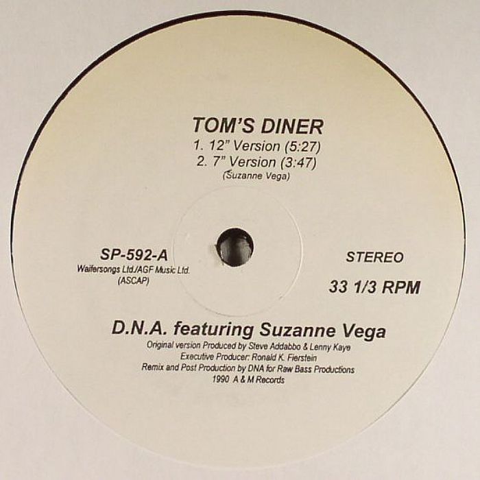 DNA feat SUZANNE VEGA - Tom's Diner vinyl sleeve