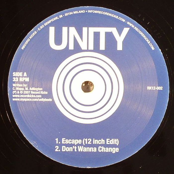 UNITY - Escape EP vinyl sleeve